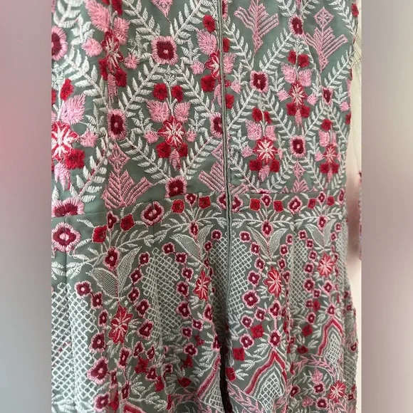 Embroidered Top - Long Sleeve Peplum Sheer - Size: Medium - Picture 4 of 8